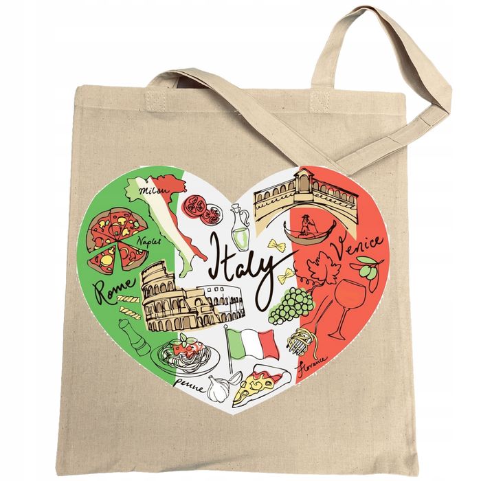 włochy serce torba ekologiczna modna