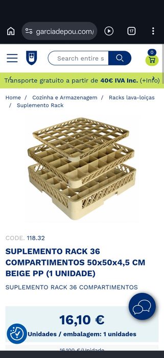Rack 36 copos como novo