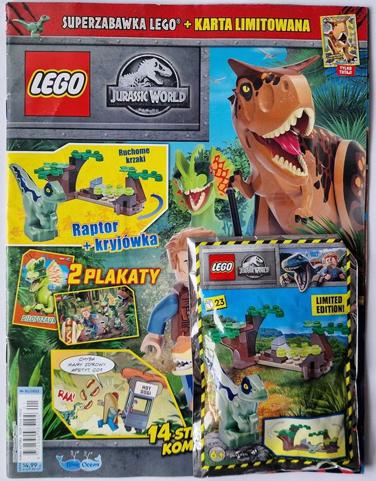 9 X magazyn Lego klocki JURASSIC WORLD ROK 2022 zestaw folia+GRATIS