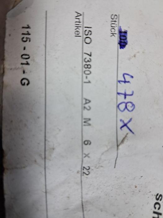 Parafusos INOX M6 x 22 mm 478x