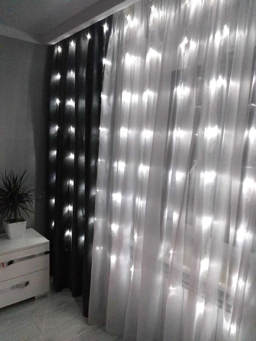 Водоспад світлодіодна новорічна гірлянда штора на вікно 3*2 метри