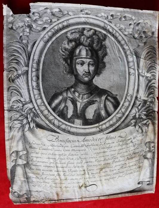 Bonifácio Conde de Saboia, gravura de 1700 de Bouchet a partir desenho Lange