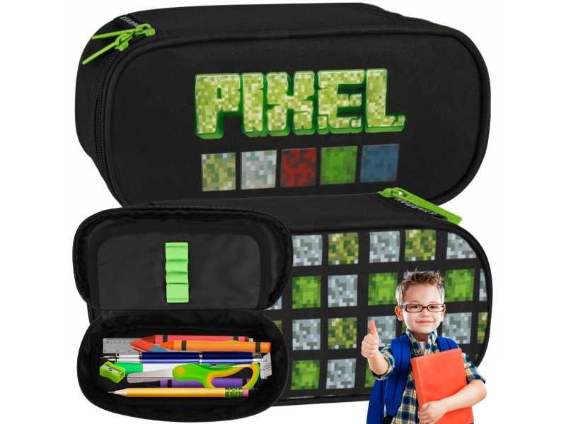 Piórnik Szkolny dla Chłopca Minecraft Czarny Duża Saszetka do Szkoły