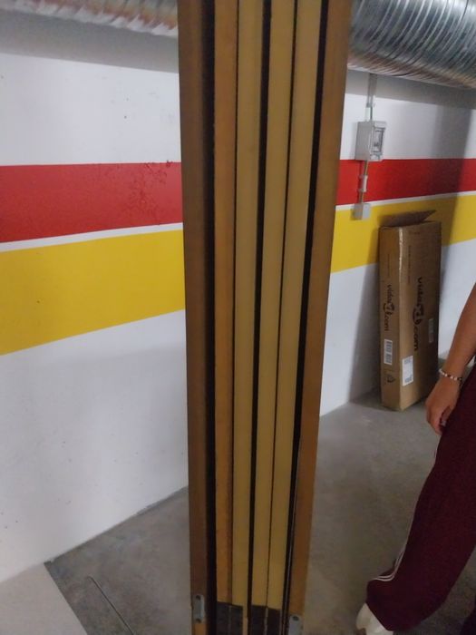 Biombo c/ 6 painéis madeira paulownia castanho