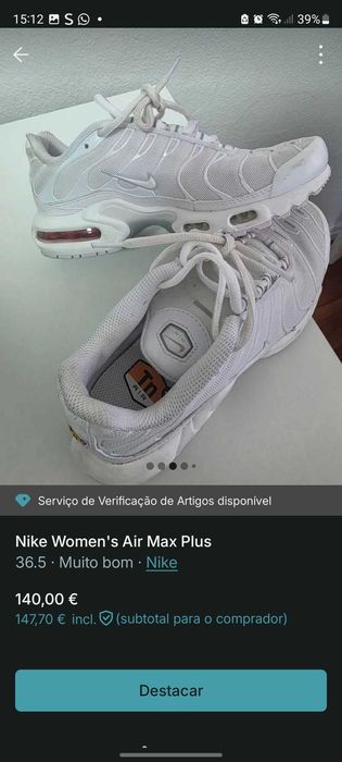 Ténis Nike Woman's Air Max Plus 36,5