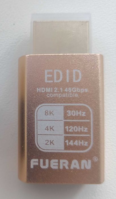 Эмулятор дисплея виртуального монитора FUERAN 2K 4K 8K Dummy Plug HDMI