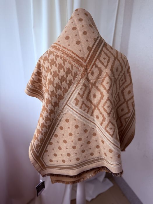 Szal kaszmirowy brżowy cashmere shawl