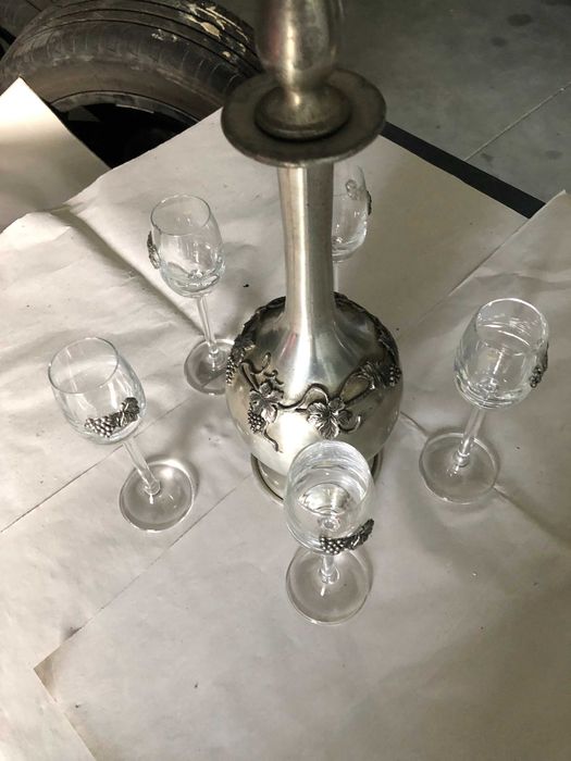 lindissimo conjunto  ornamentado a estanho puro