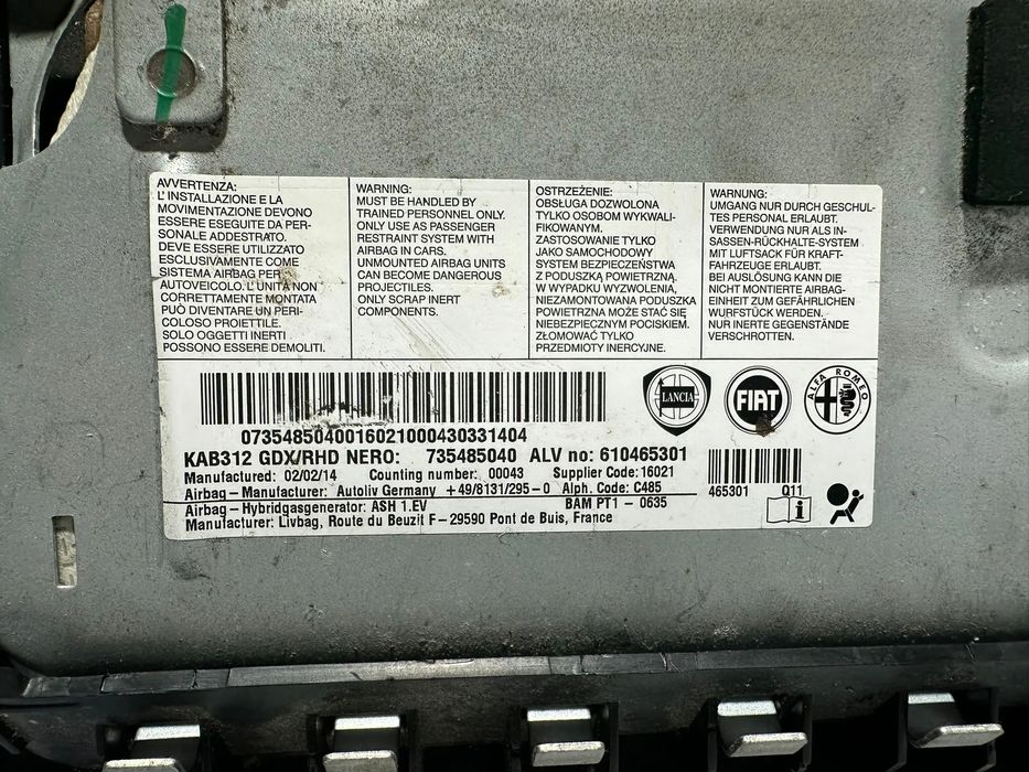Airbag Tablier Joelho Lateral Original FGP Fiat 500 312 735485040