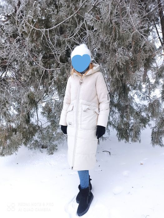 Пальто зимове жіноче, зі вставками штучної овчини (барашек)