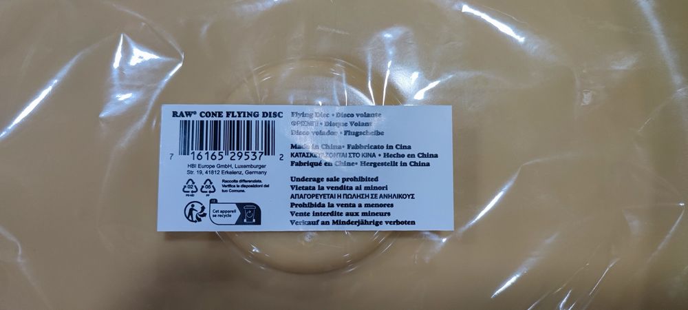 Disco Voador RAW Authentic cone Flying Disc