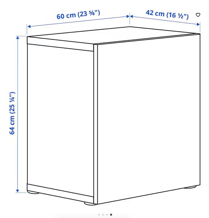 Módulo de 2 Estante Ikea BESTÅ c/porta branca, 60x42x64 + 60x42x38 cm