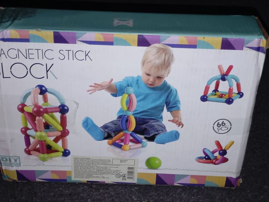 Конструктор детский Magnetic Sticks 3D 66 деталей