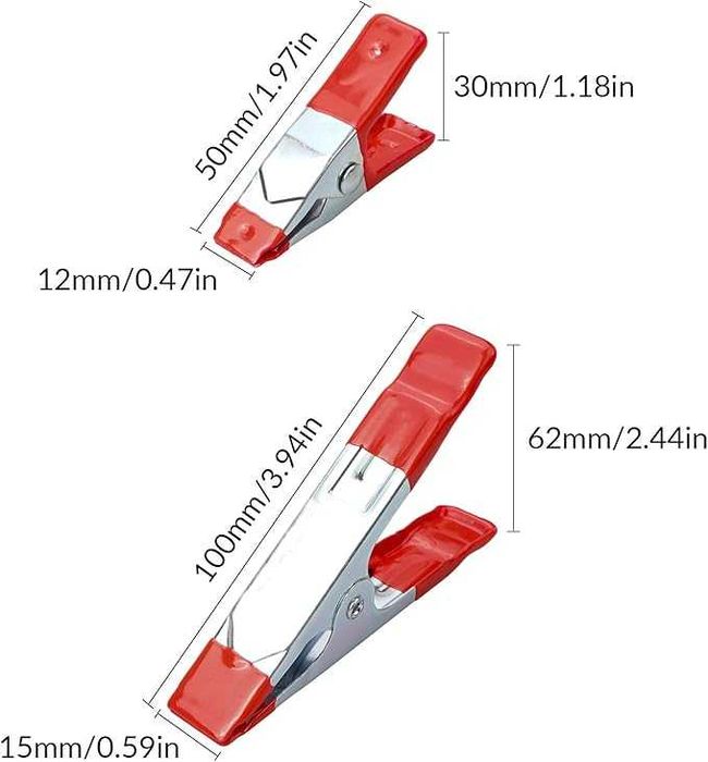 Zaciski  metalowe 12 sztuk