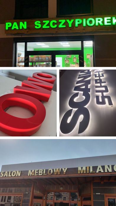 Litery LED podświetlane reklama 3D