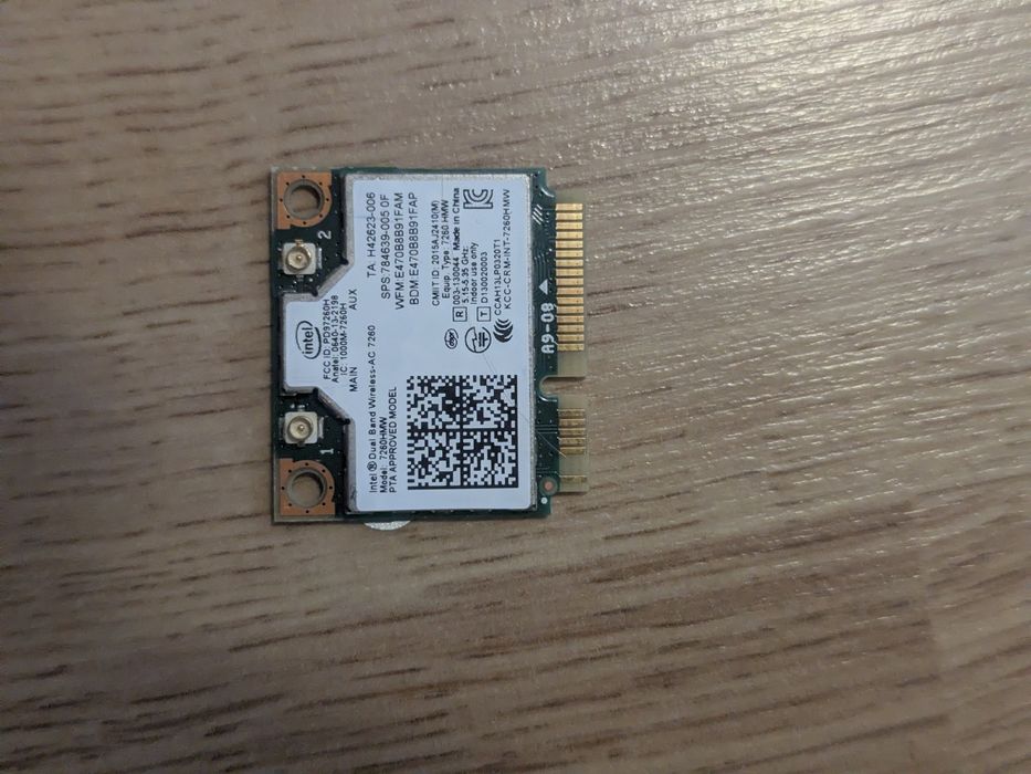 Wi-Fi адаптер Intel 7260 HMW AC, 2,4 GHz, 5 GHz, b/g/n/ac, Bluetooth