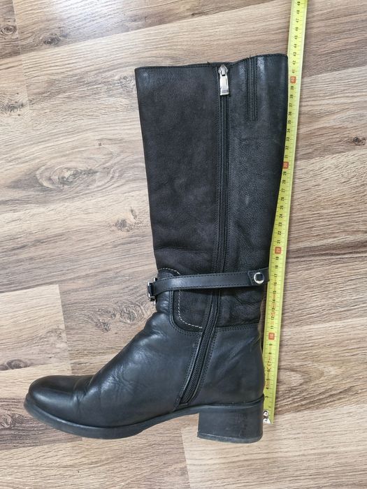 Skórzane kozaki, oficerki na zimę, roz. 37G