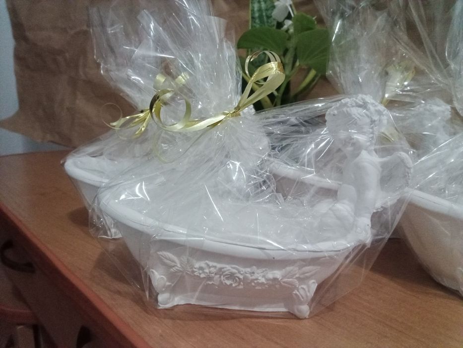 Mydelniczka, Anioł gipsowy , rękodzieło prezent upominek podziękowanie