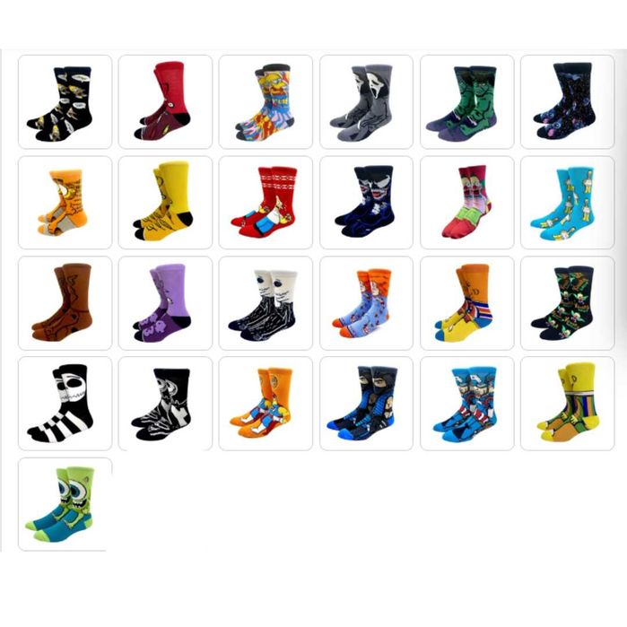 Meias de Desenho animado  (disney/marvel/simpson) NOVO ENVIO GRÁTIS