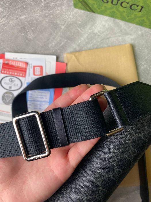 Сумка Gucci GG Ophidia Leather Shoulder Bag чоловіча сіра нова мужская серая новая