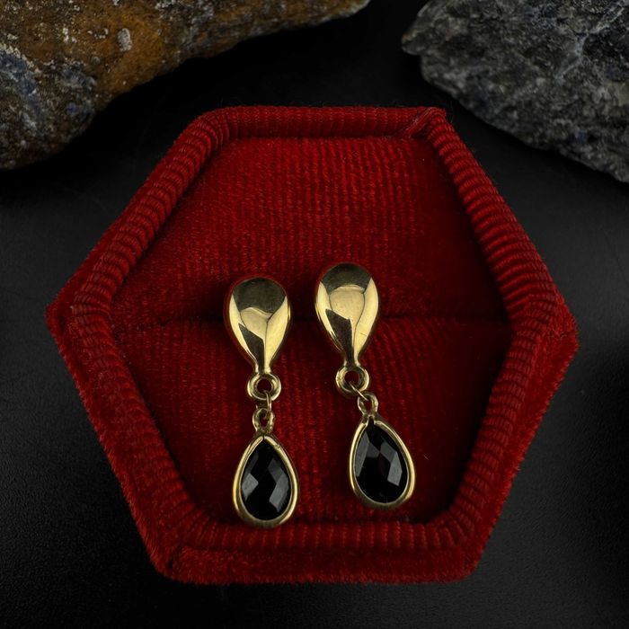 Złote Kolczyki Łezki Kropelki Z Cyrkoniami Próba 585 Waga 1.40g (J)