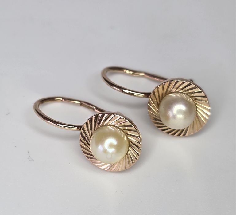Золотые серьги с жемчугом ссср Золоті сережки з перлинами срср