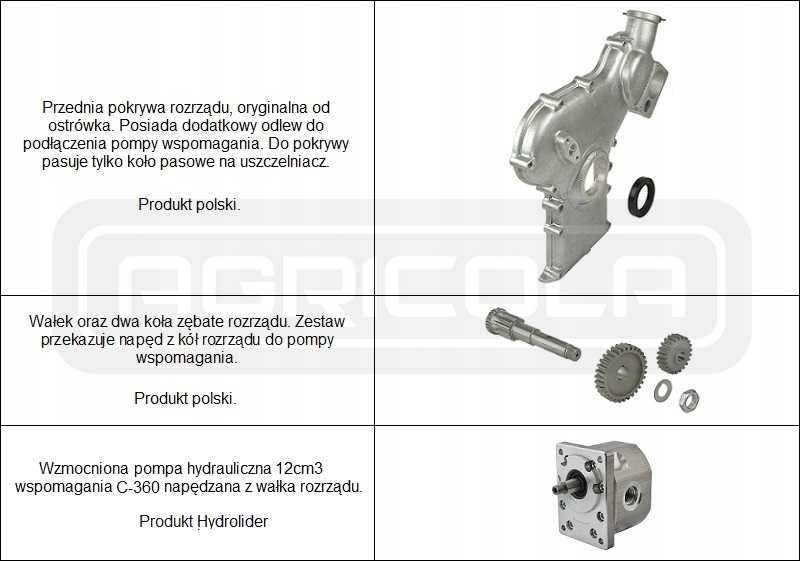 Wspomaganie kierownicy C-360 - siłownik montowany do osi okrągłej