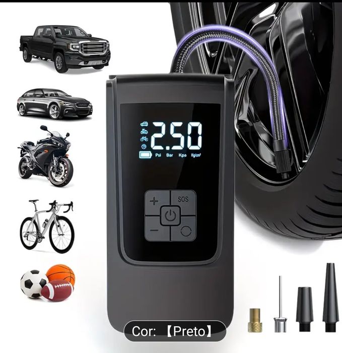 Compressor ar portátil bomba de ar  a bateria