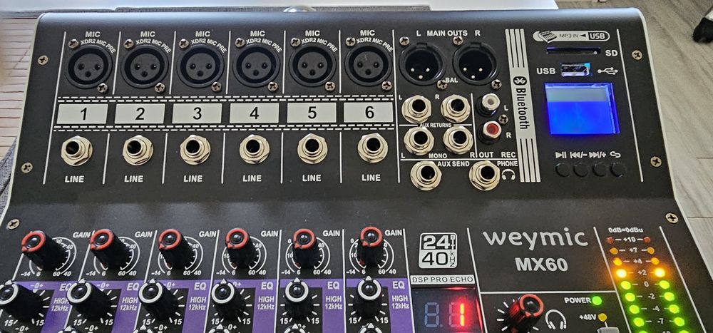Mikser audio Weymic MX60 – STAN FABRYCZNY (podłączony raz do zdjęć)