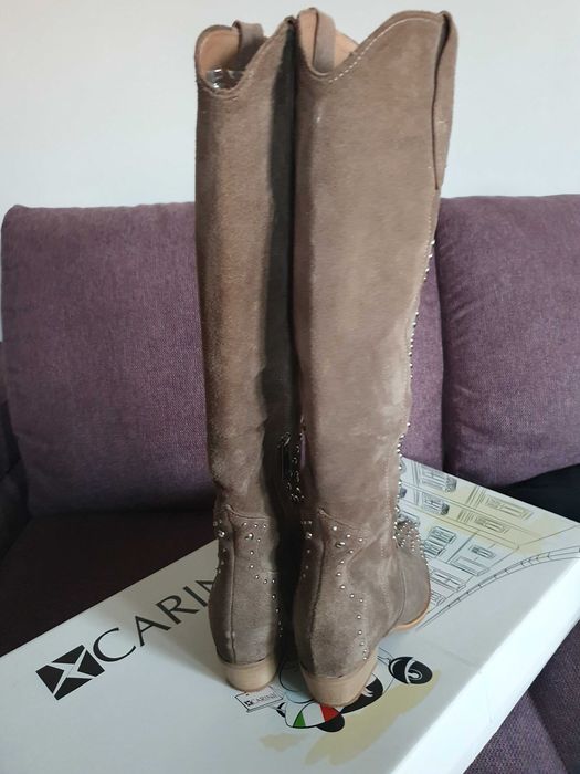 Kozaki Carinii beż cappucino rozmiar 38