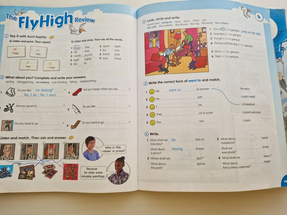 Учебники,  рабочие тетради + диски Fly High (оригинал) 4часть