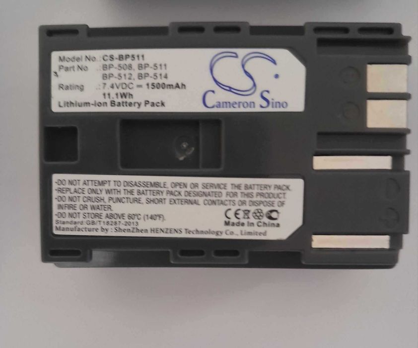 Bateria Canon 2 células para EOS 20D - 7.4V