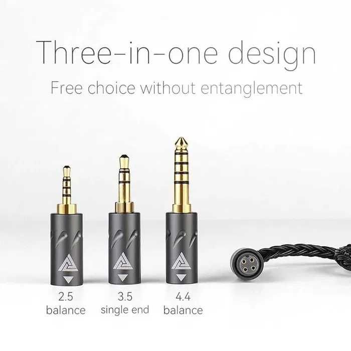 QKZ Q1 MAX Grey - 16и жильный кабель с сменными Jack 2.5/3.5/4.4