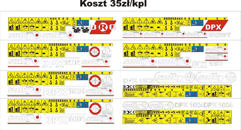 Naklejki rozsiewacz Amazone Rauch Kuhn Sulky
