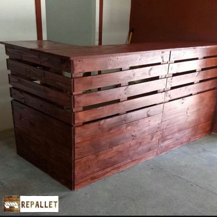 Balcão madeira Palete, Pinho para loja movel