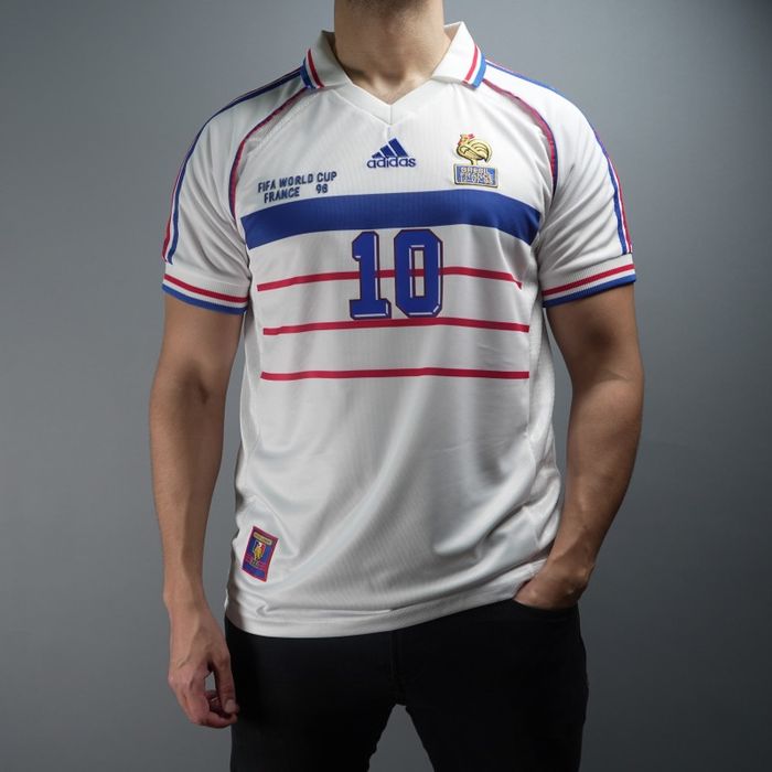 Футболка Adidas Франція 1998 Зідан, ретро форма Zidane France синя