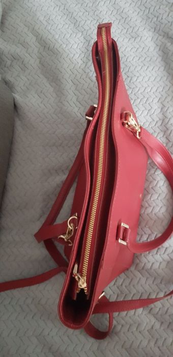 Nowa skórzana bordowa/burgundowa torba Ochnik