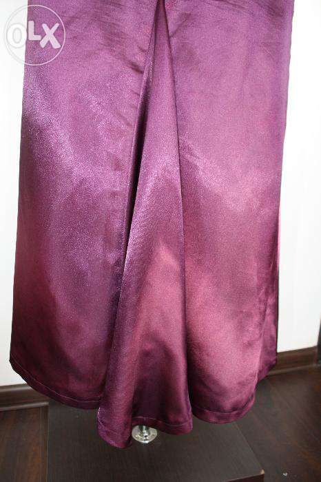 Fioletowa suknia asymetryczna r. 36, handmade
