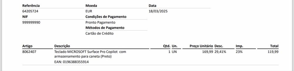Microsoft Surface Pro 13” (8 meses de utilização)