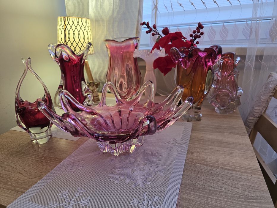 Piękna Szklana Patera, Misa Egermann Nový Bor. Duża 40cm