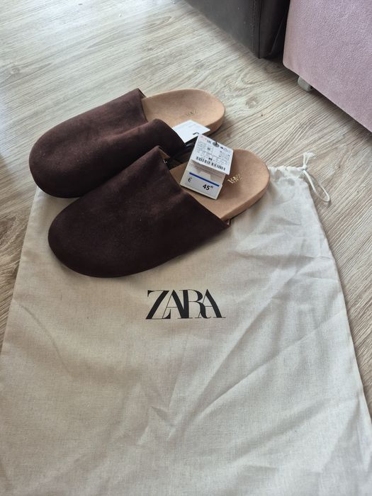Мюлі  натуральні замшеві   коричневі Zara,розмір 38,39