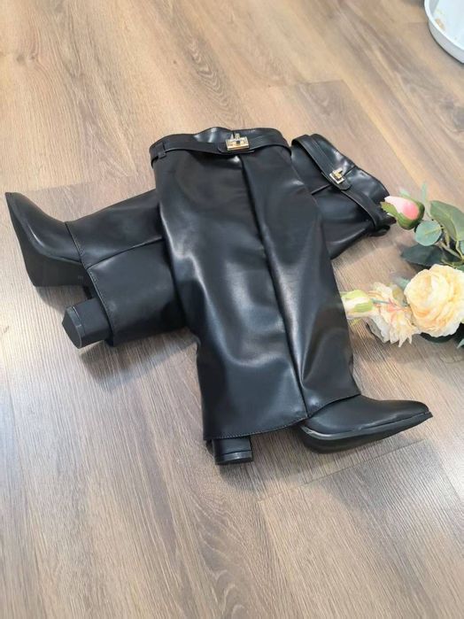 ‼️БЕЗ ПЕРЕДОПЛАТИ‼️ Сапожки Givenchy / Чоботи Givenchy / Взуття на підборах / Чоботи-труби Givenchy / Жіночі чоботи