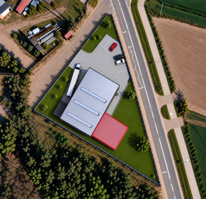 Działka bud. 2289 m² MU z pozw. na budowę hali 540 m² z rampą przy Trasie Poznańskiej - Widok 3