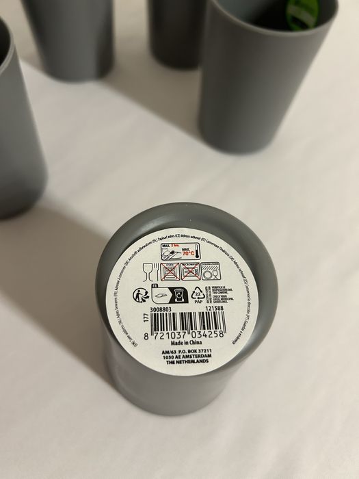 Kubki melaminowe 6 sztuk szare 250ml nr.8616