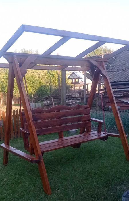 КРАСУНЯ гойдалка качеля лавка підвісна дерев'яна садова