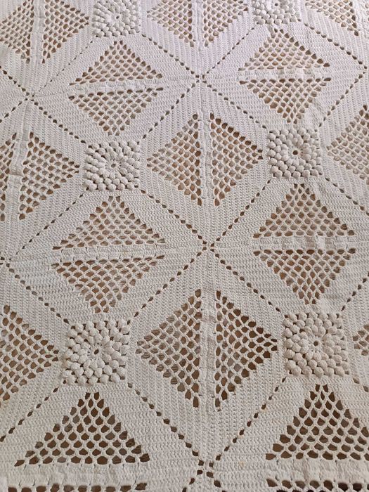 Colcha de Casal King Size em Croché Artesanal de Algodão (2.30 x 2.10m)