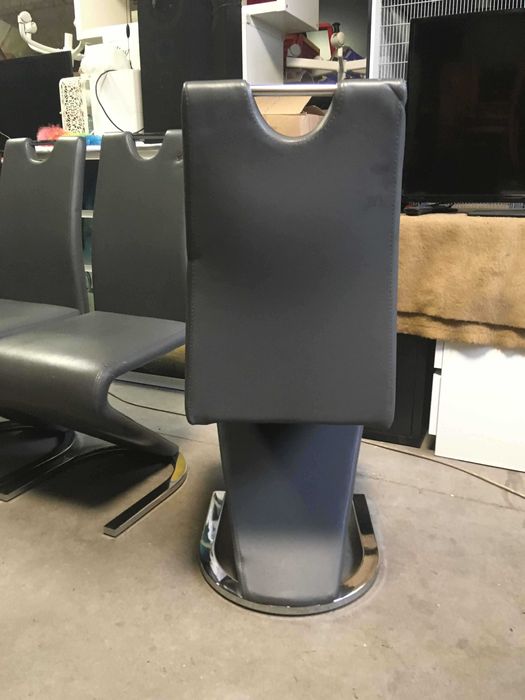 Krzesła nowoczesne ekoskóra szare 4 szt.