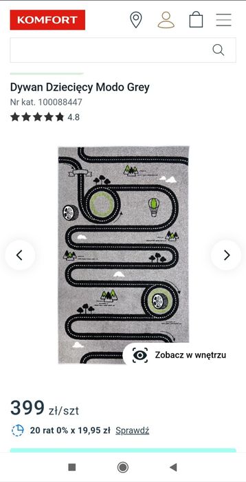 Dywan dziecięcy szary ulice