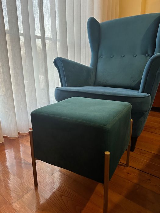 Cadeirão/Poltrona e Pousa Pés | Bom estado