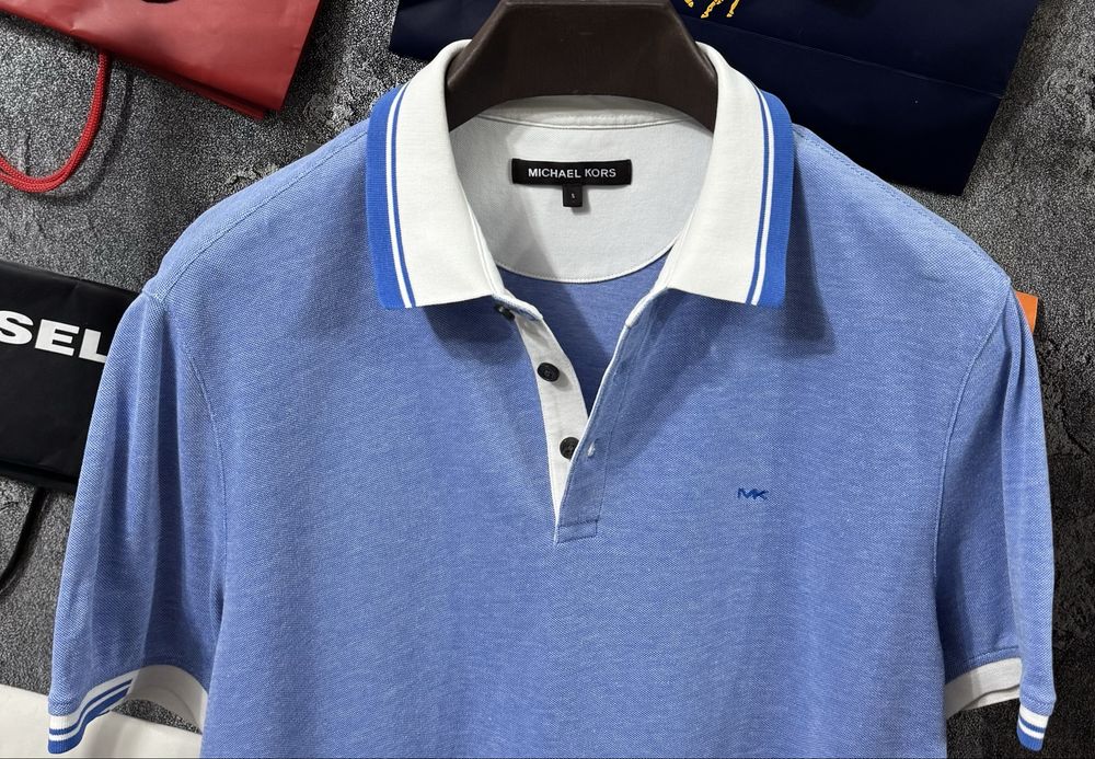 Футболка чоловіча Поло Michael Kors T-Shirt блакитний S M